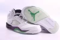 retro air jordan 5 hommes americaine mode bon marche stars sport blanc vert